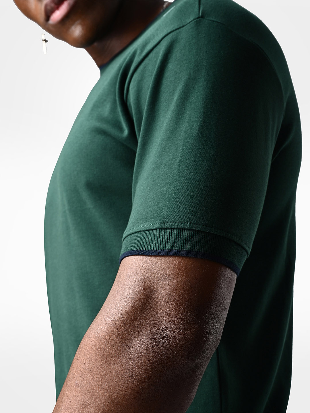 Supa Comfortable Bottle Green Cotton T-shirt (8)