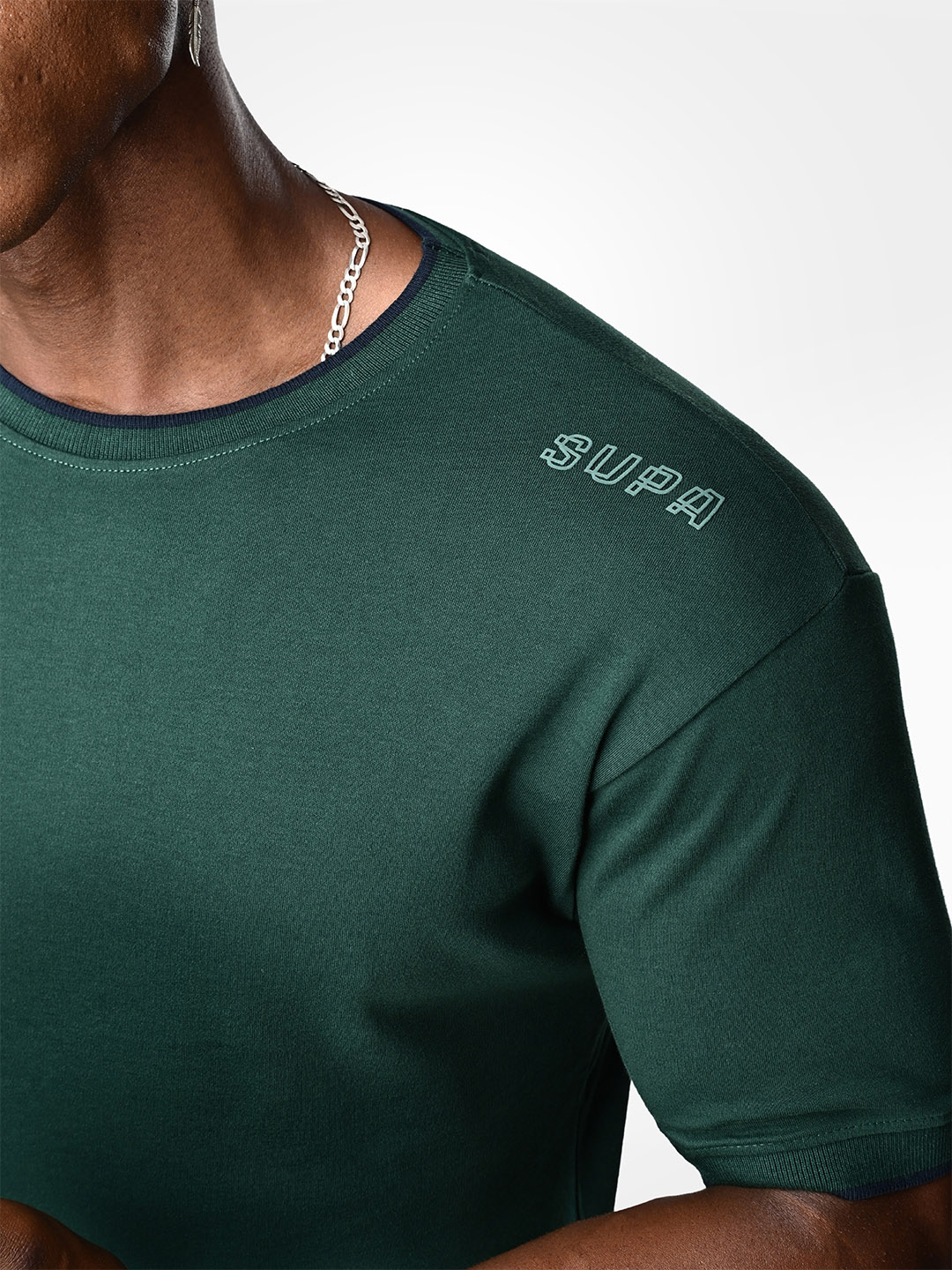 Supa Comfortable Bottle Green Cotton T-shirt (9)