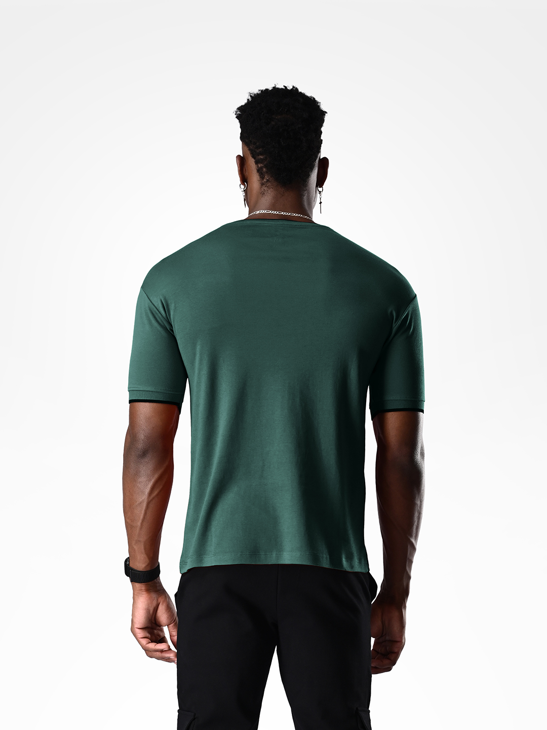 Supa Comfortable Bottle Green Printed Logo Cotton T-shirt (4)