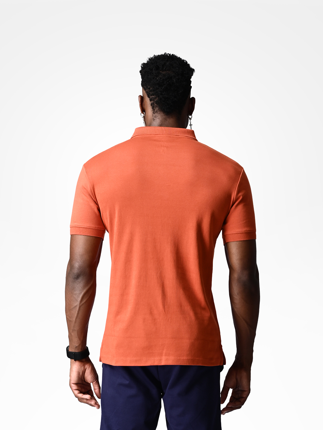 Supa Comfortable Burnt Orange Polo Cotton T-shirt (3)
