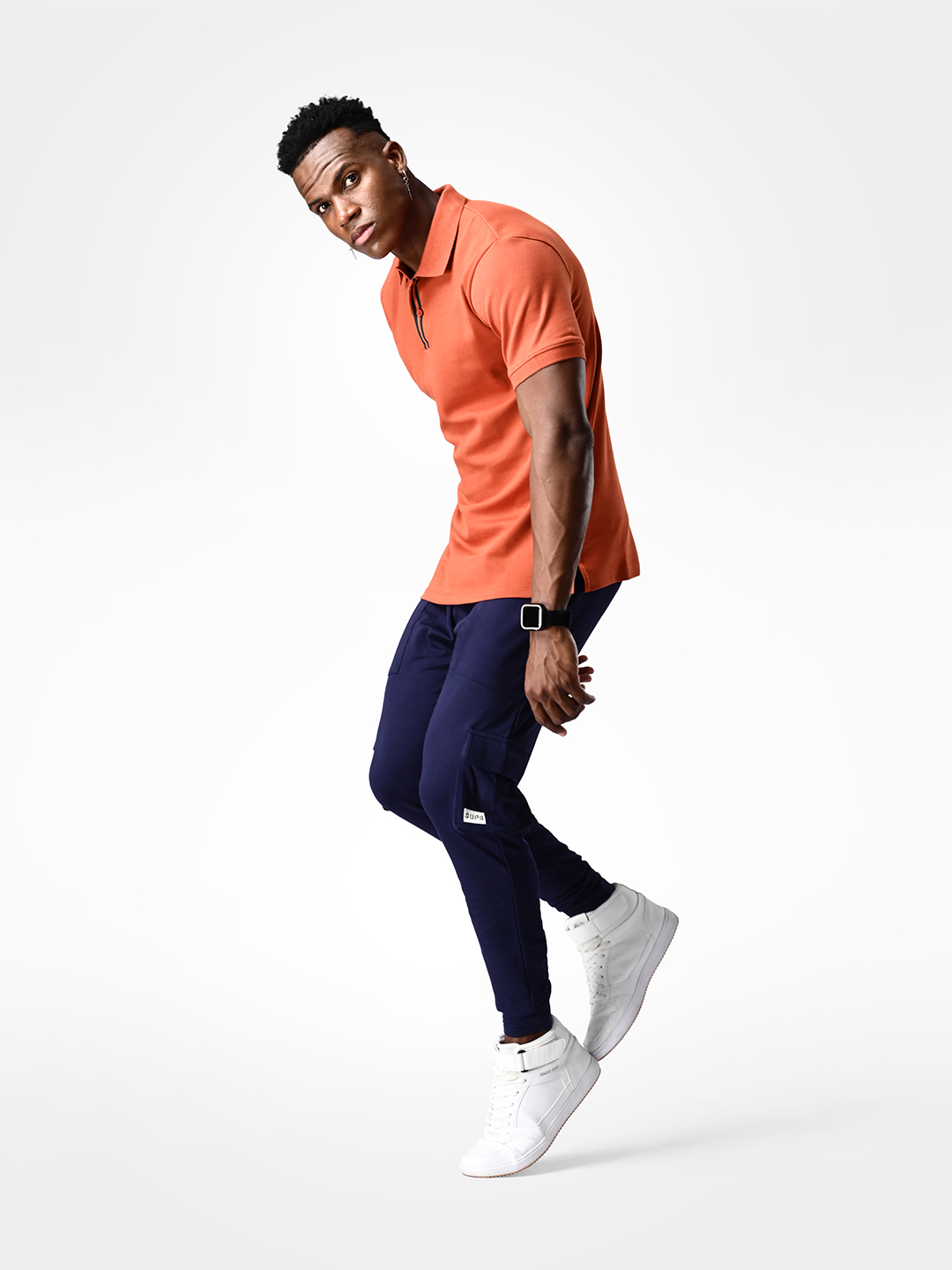 Supa Comfortable Burnt Orange Polo Cotton T-shirt (5)
