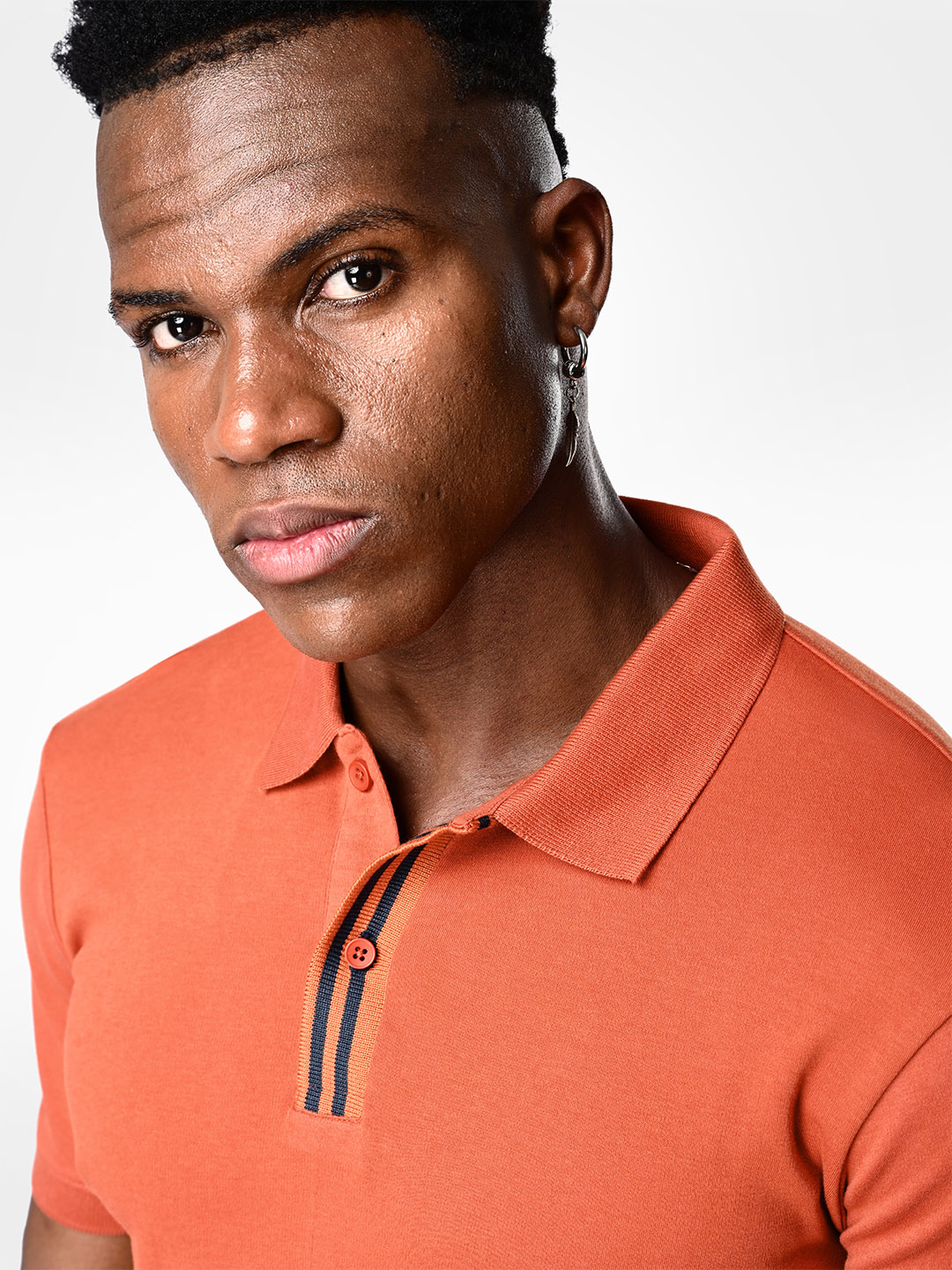 Supa Comfortable Burnt Orange Polo Cotton T-shirt (7)