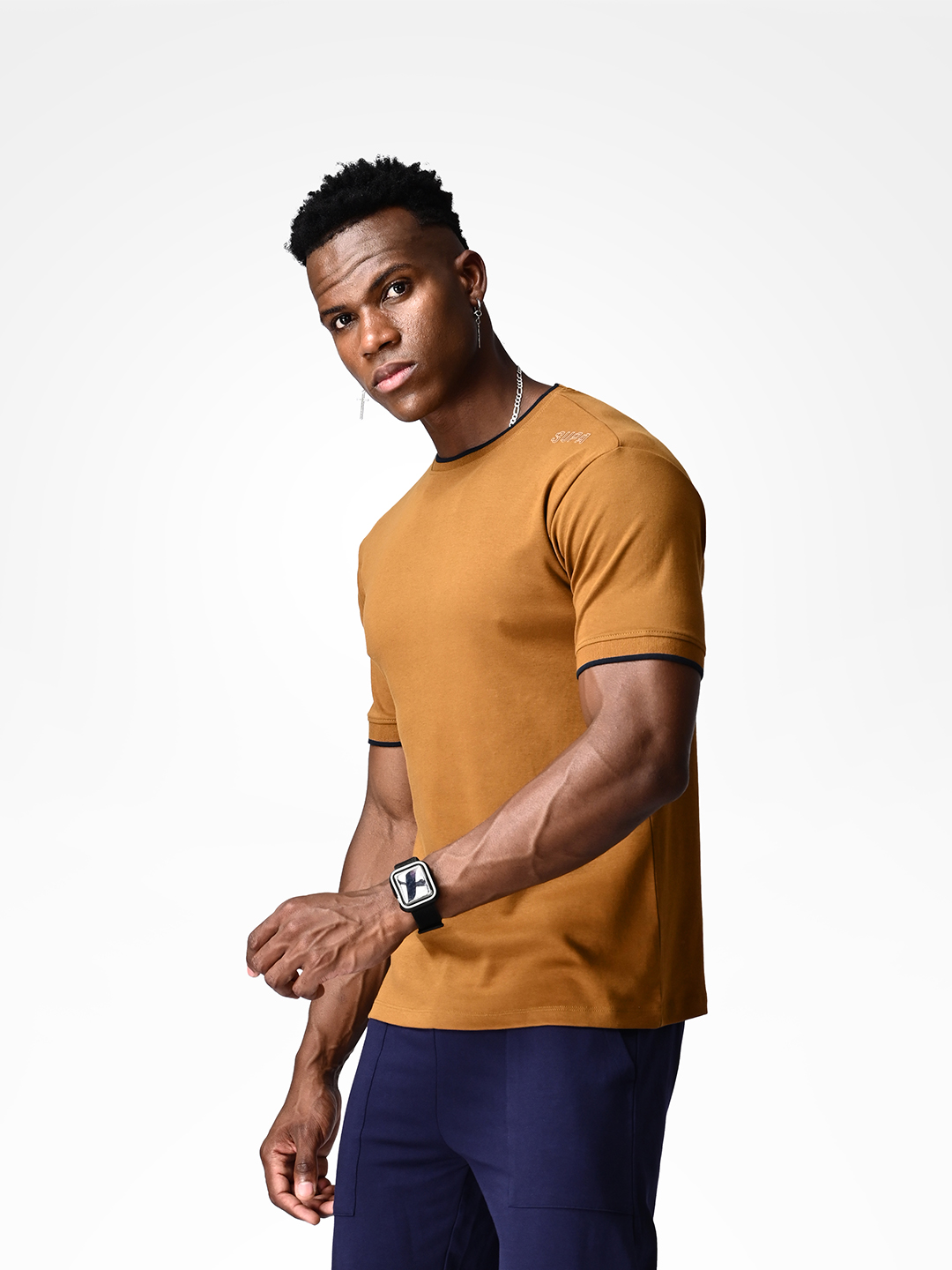 Supa Comfortable Dark Caramel Cotton T-shirt (3)