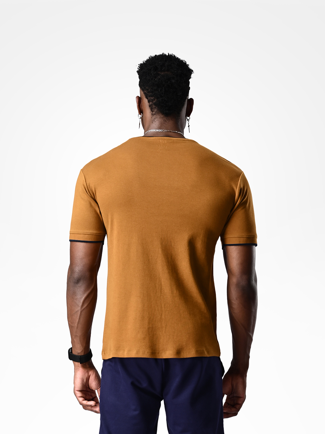 Supa Comfortable Dark Caramel Cotton T-shirt (4)