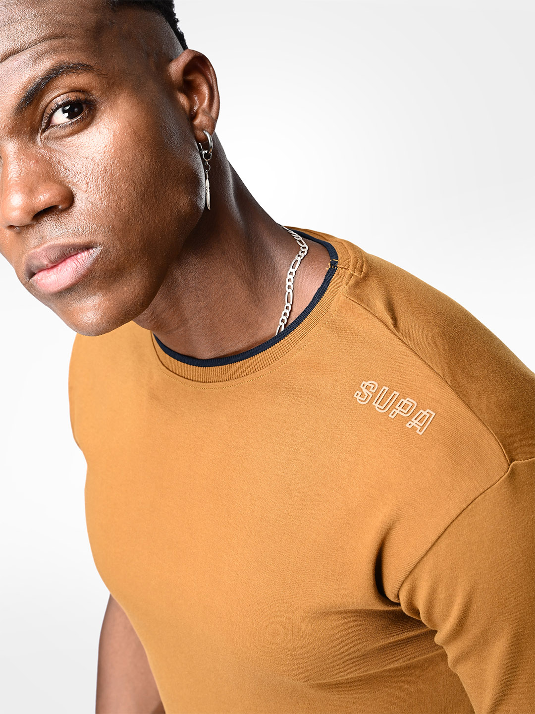 Supa Comfortable Dark Caramel Cotton T-shirt (9)