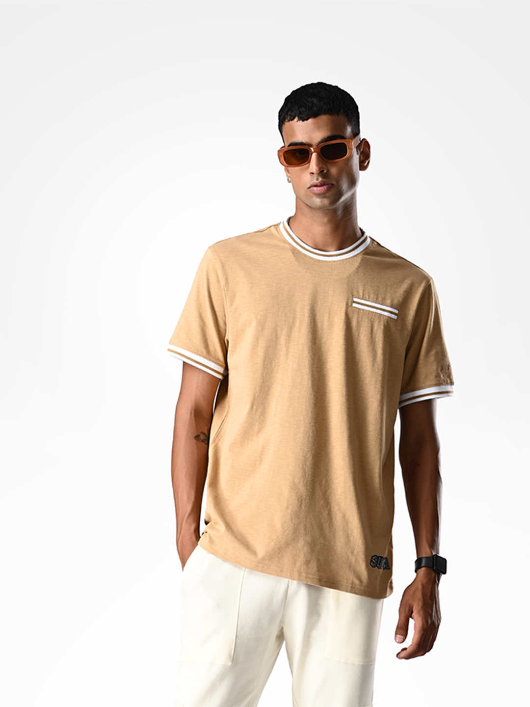 Comfortable Khakhi T-shirt