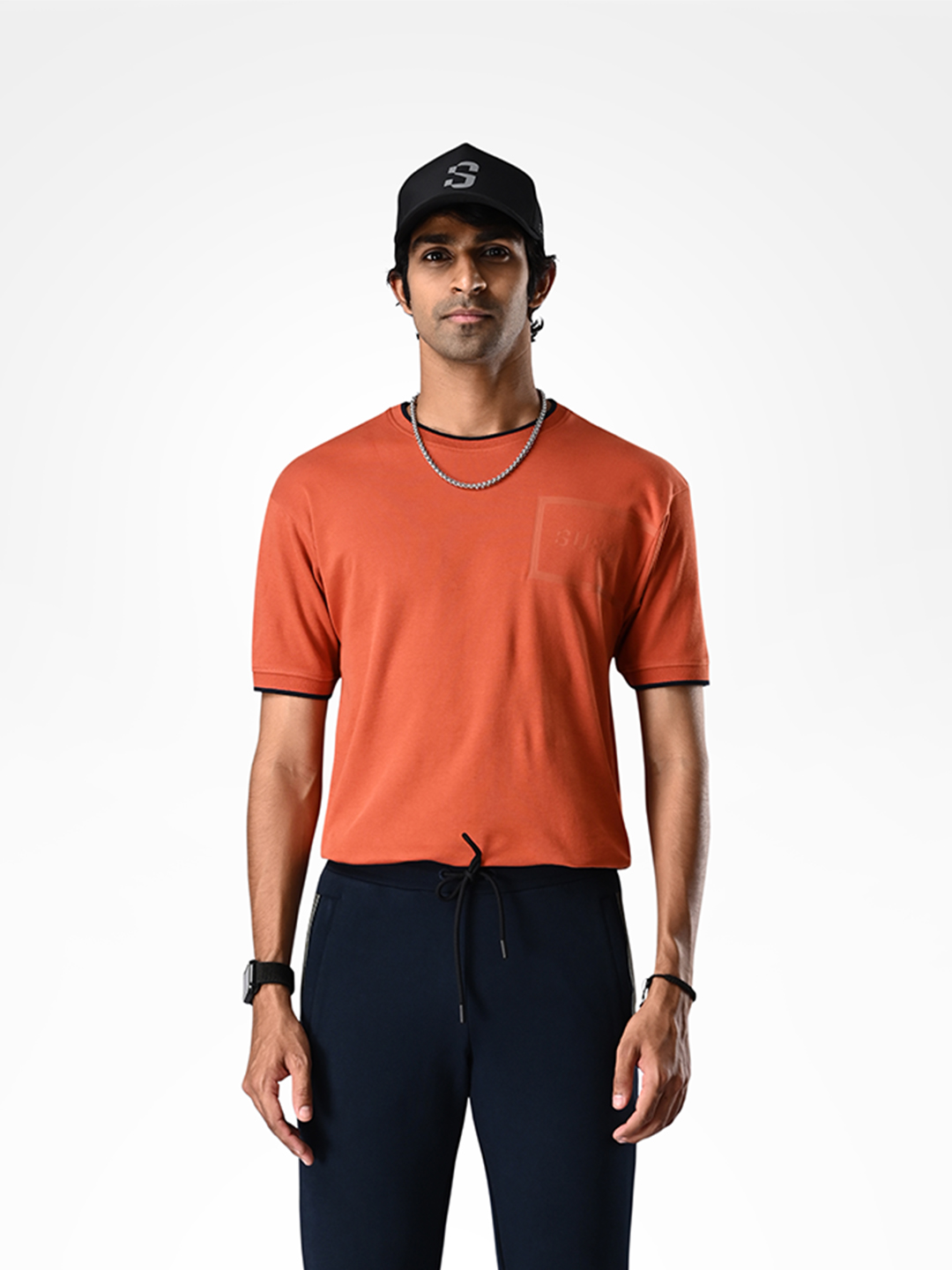 Supa Comfortable Navy Blue Taped Lycra Jogger Pants (5)