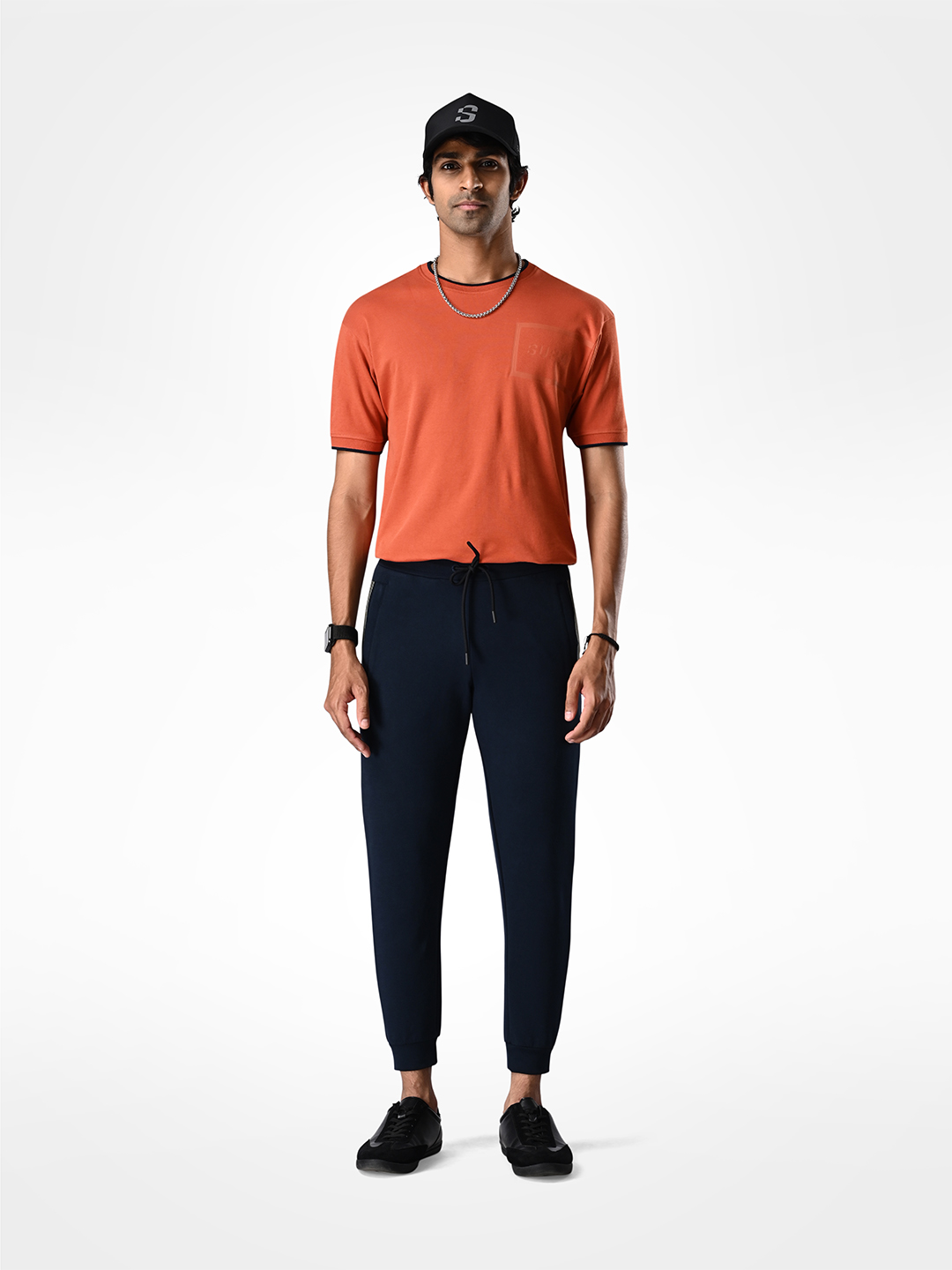 Supa Comfortable Navy Blue Taped Lycra Jogger Pants (3)