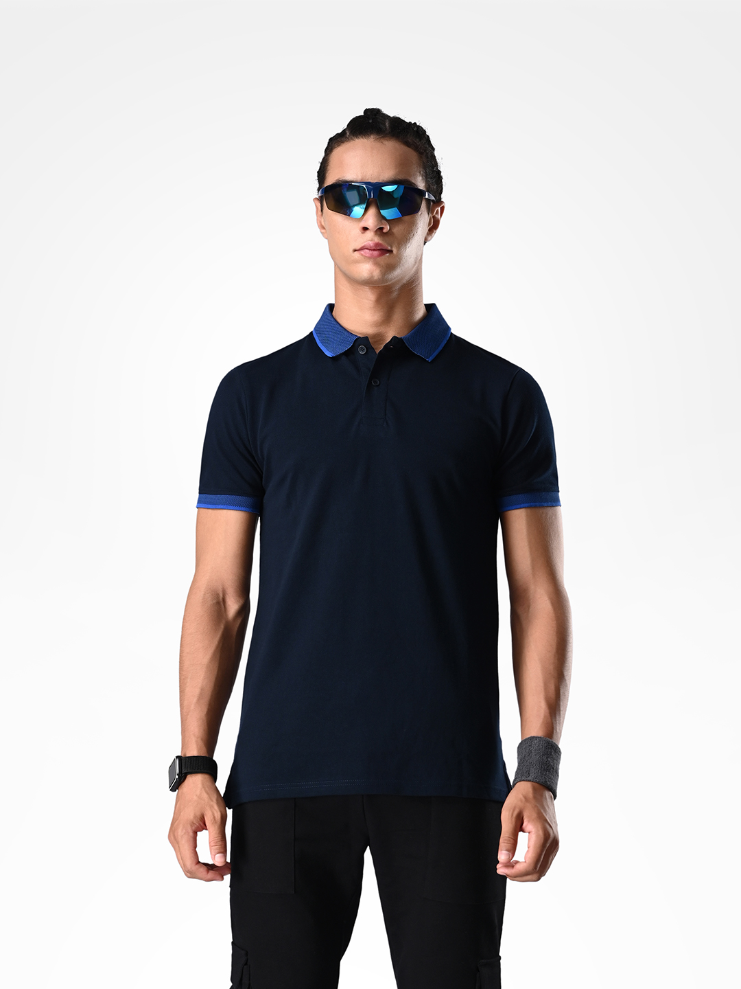 Comfortable Navy Polo Polycotton T-shirt