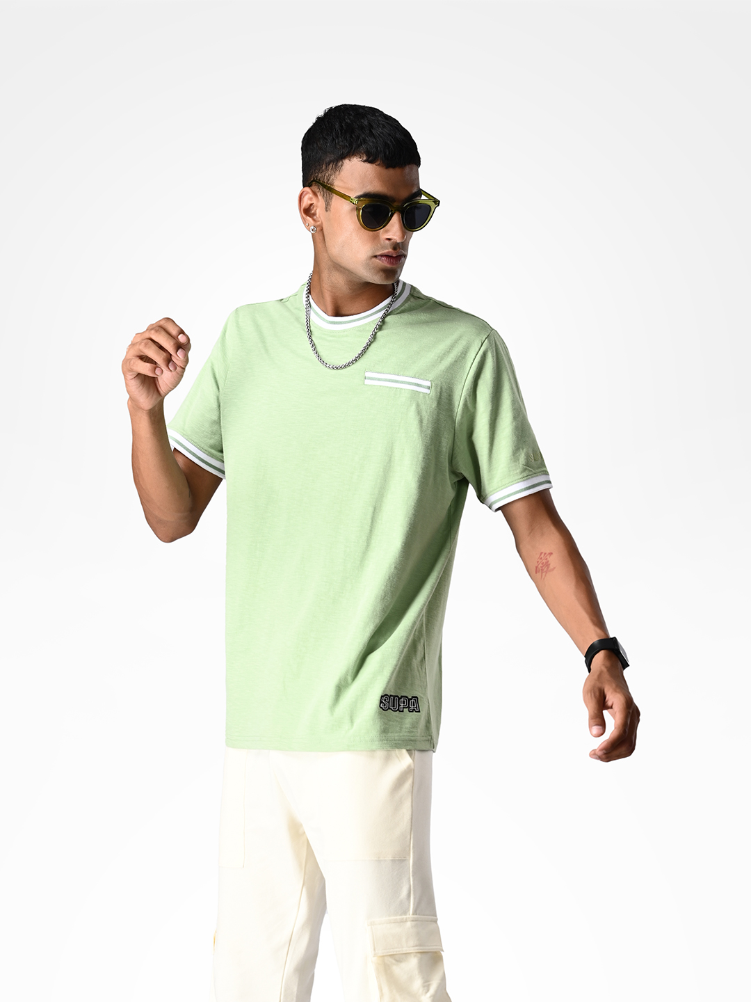 Supa Comfortable Sage Green T-shirt (2)
