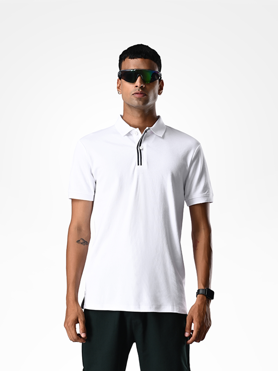 Comfortable White Polo Cotton T-shirt