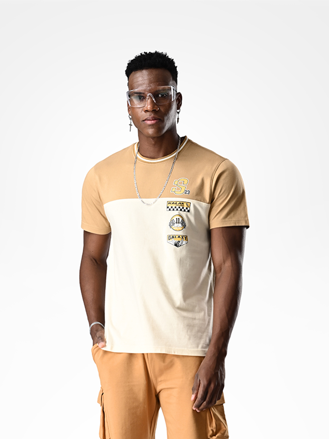 Supa Dual Tone Khakhi Beige T-shirt (1)