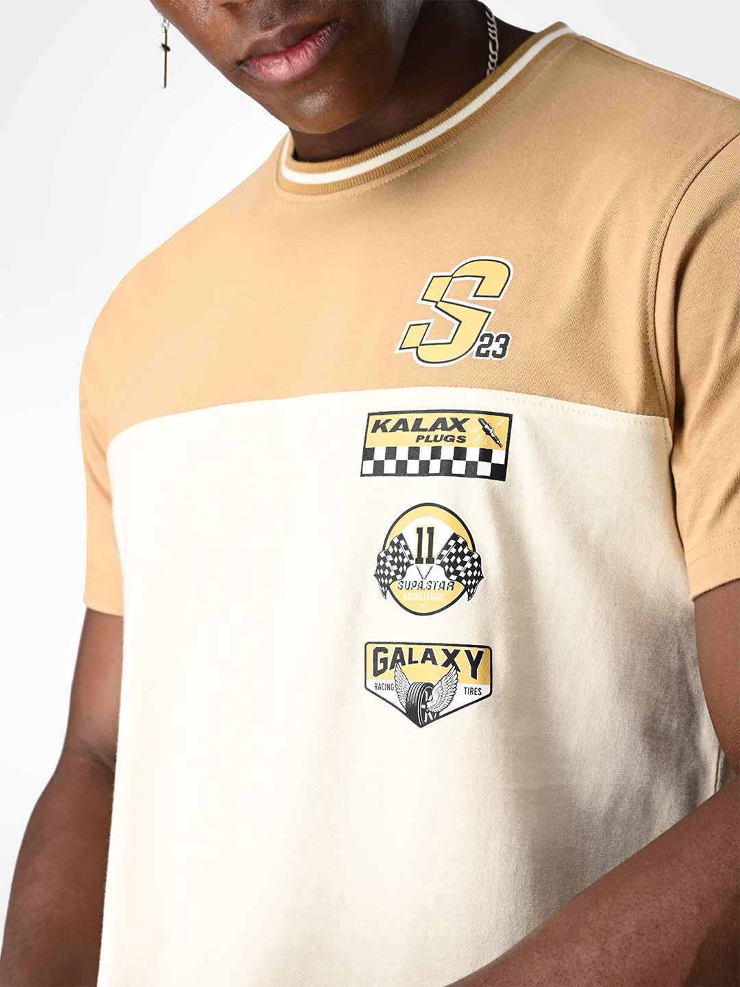 Supa Dual Tone Khakhi Beige T-shirt (4)