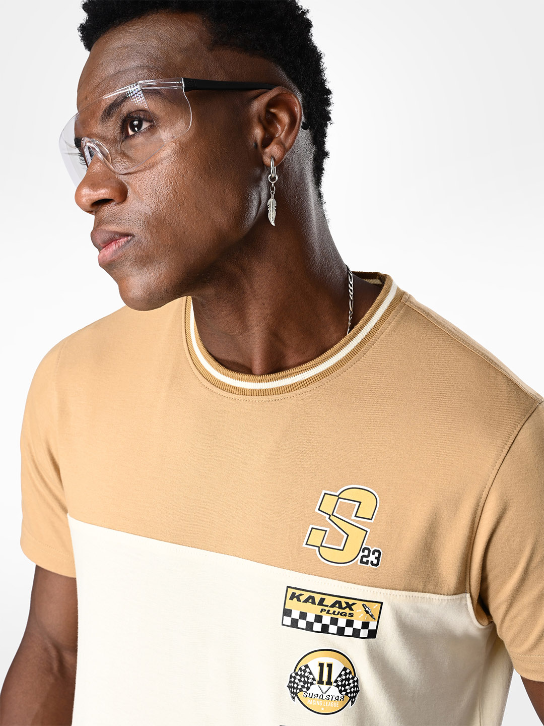 Supa Dual Tone Khakhi Beige T-shirt (5)