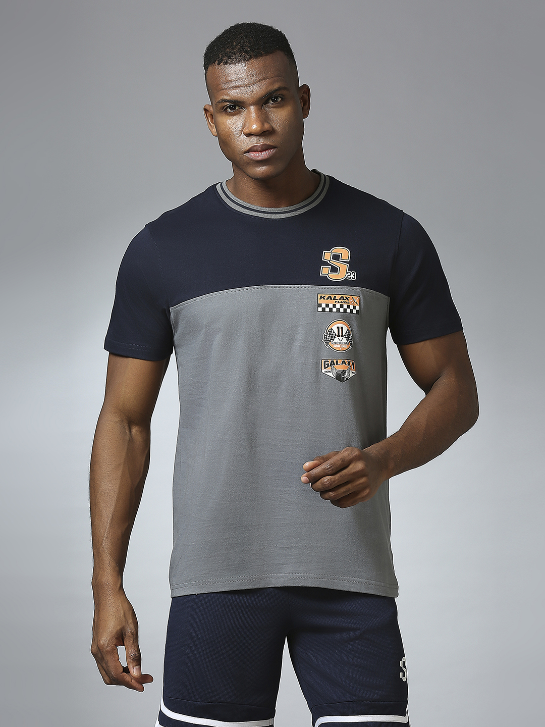Dual Tone Navy Grey T-shirt