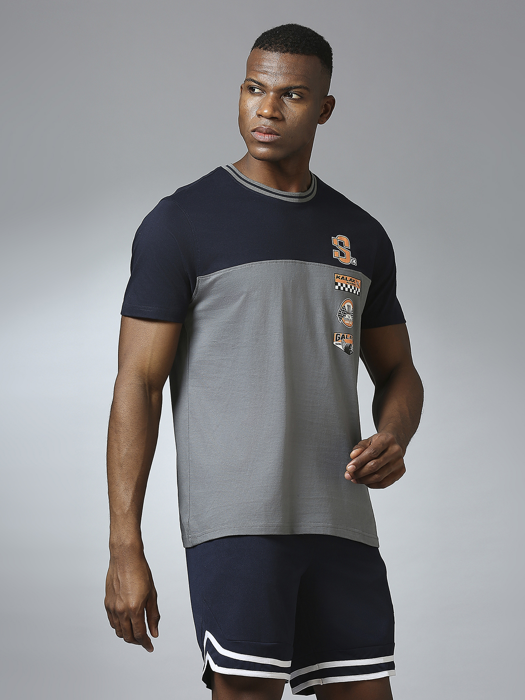 Supa Dual Tone Navy Grey T-shirt (3)