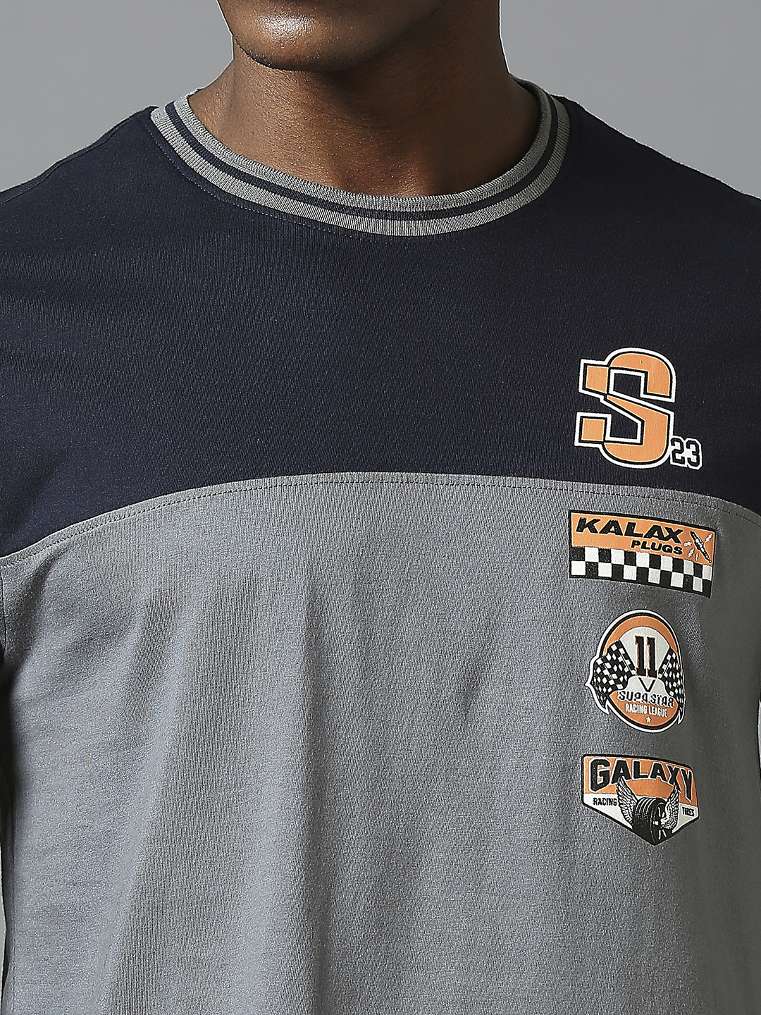 Supa Dual Tone Navy Grey T-shirt (5)
