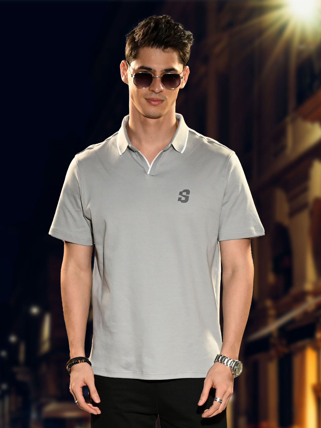 Elephant Grey Polo T-shirt