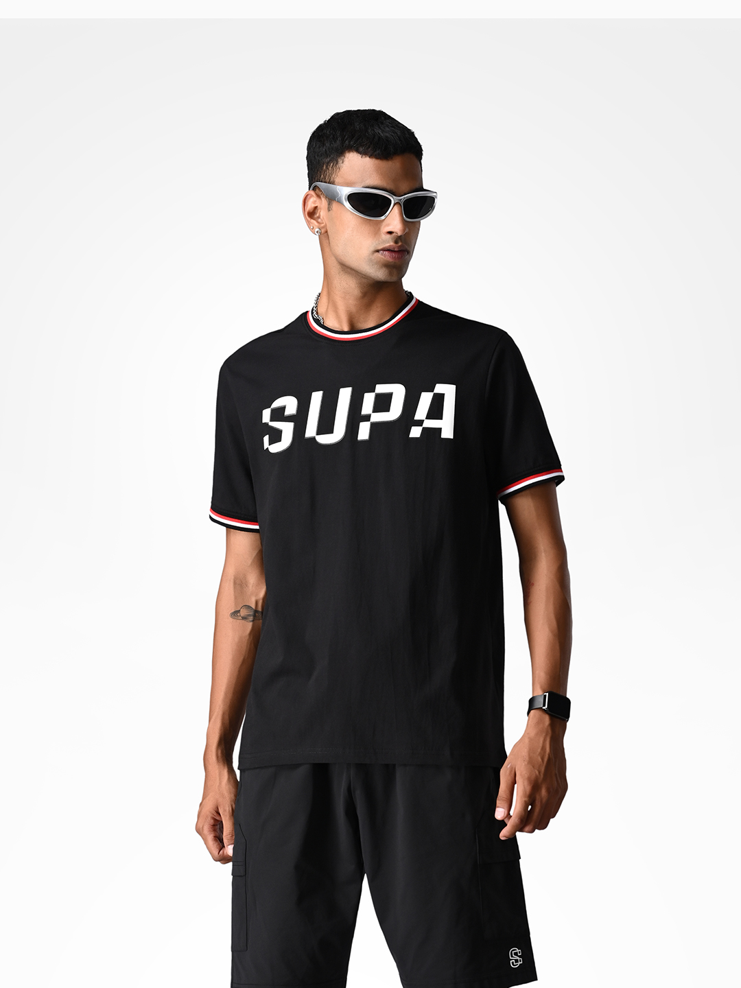 Supa Elevated Core Printed Black T-shirt (1)