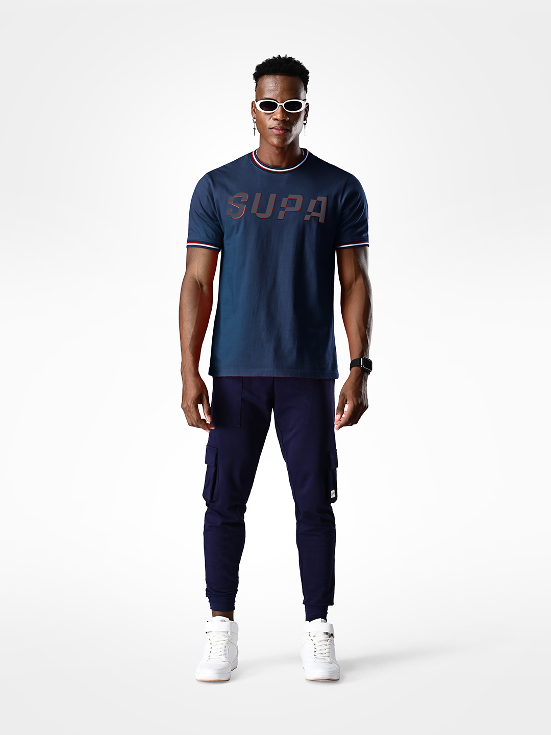 Supa Elevated Core Printed Navy T-shirt (8)