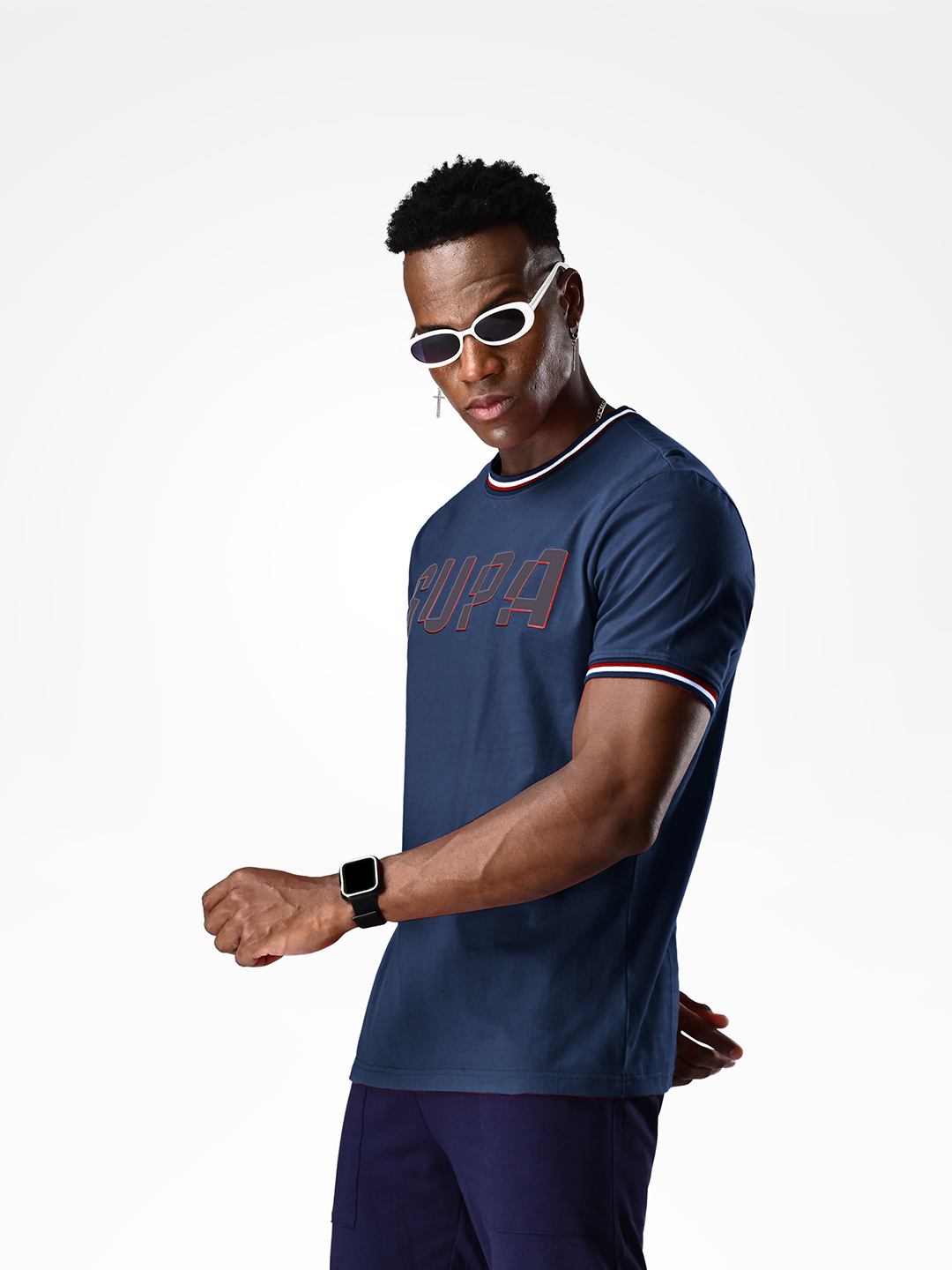 Supa Elevated Core Printed Navy T-shirt (2)