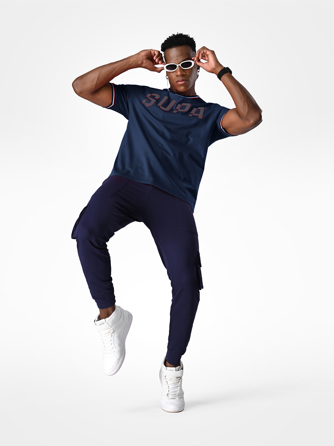 Supa Elevated Core Printed Navy T-shirt (7)
