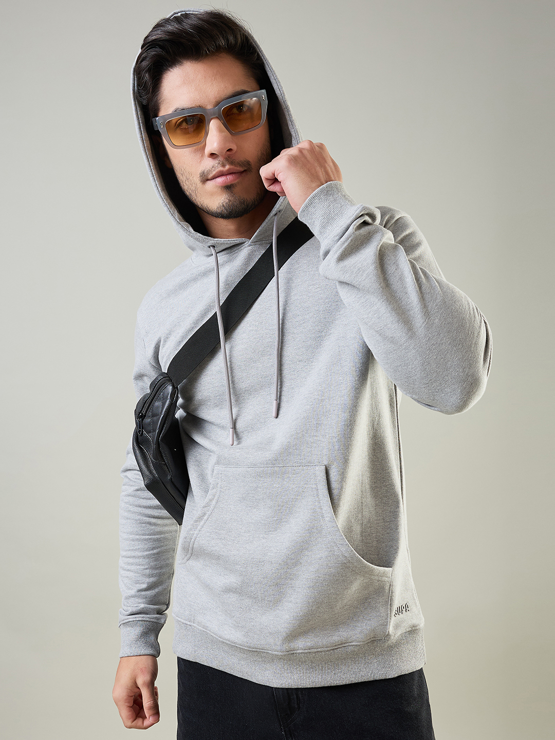 Supa Grey Melange Hoodie Sweatshirt (5)