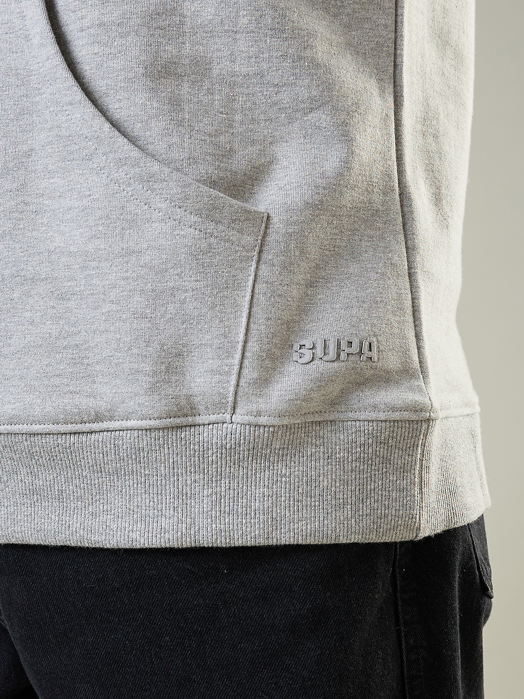 Supa Grey Melange Hoodie Sweatshirt (6)