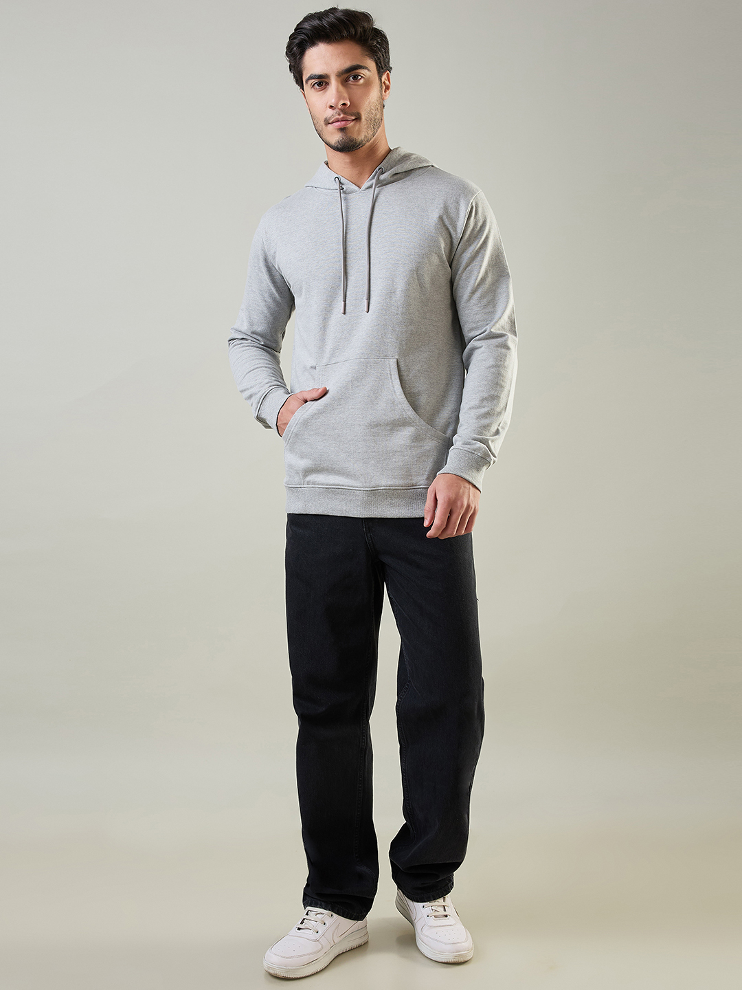 Supa Grey Melange Hoodie Sweatshirt (7)