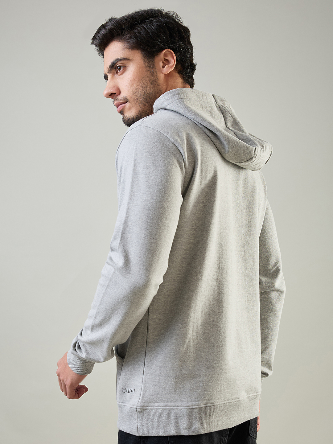 Supa Grey Melange Hoodie Sweatshirt (2)