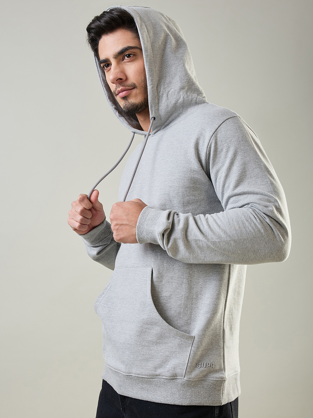 Supa Grey Melange Hoodie Sweatshirt (3)