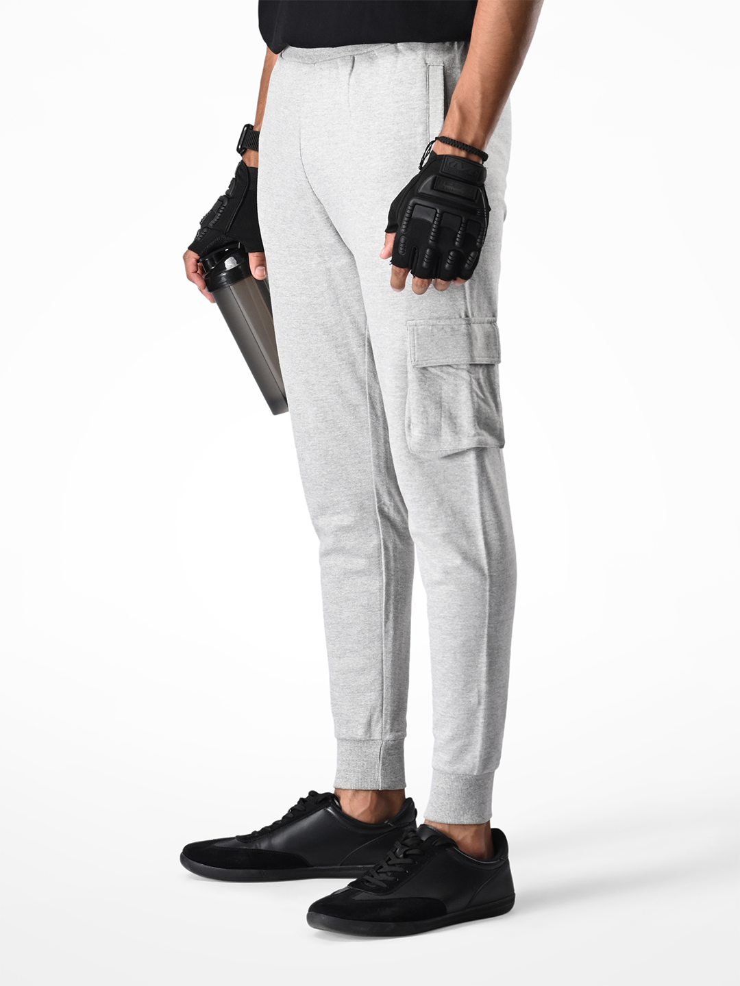 Grey Melange Racing Joggers