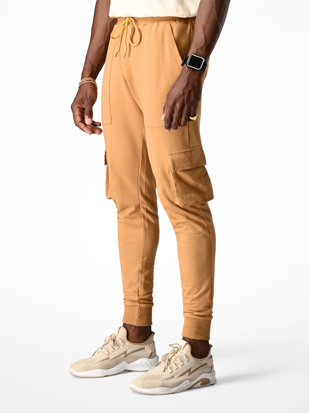 Khakhi Logo Printed Joggers