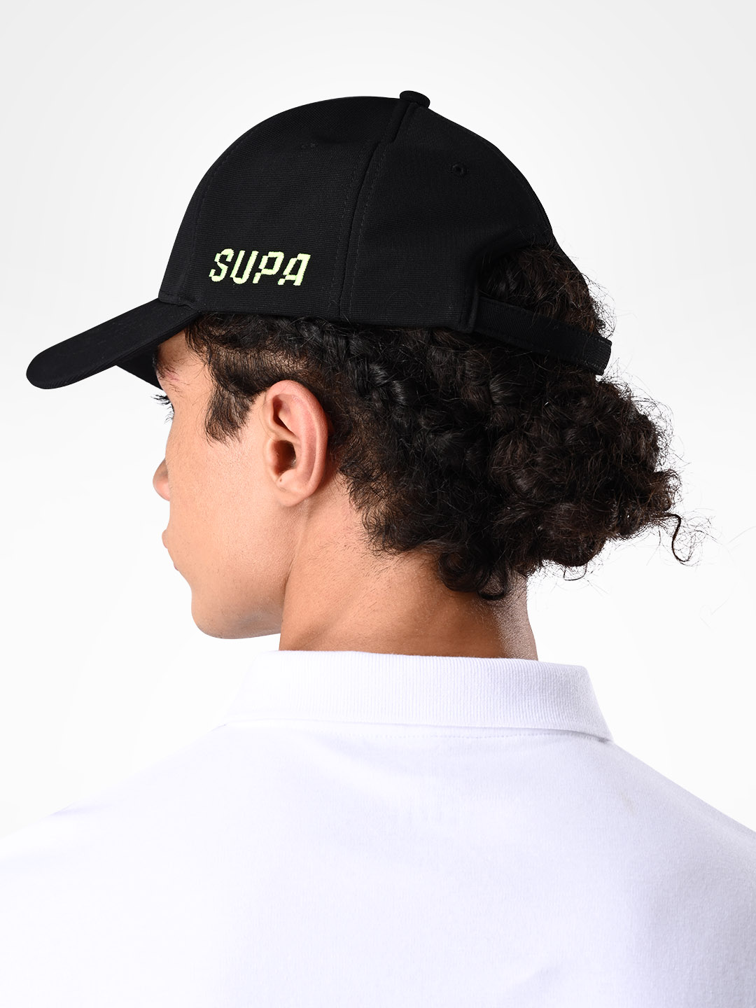 Supa Mens Baseball Black Cap with Neon Embroidery (3)