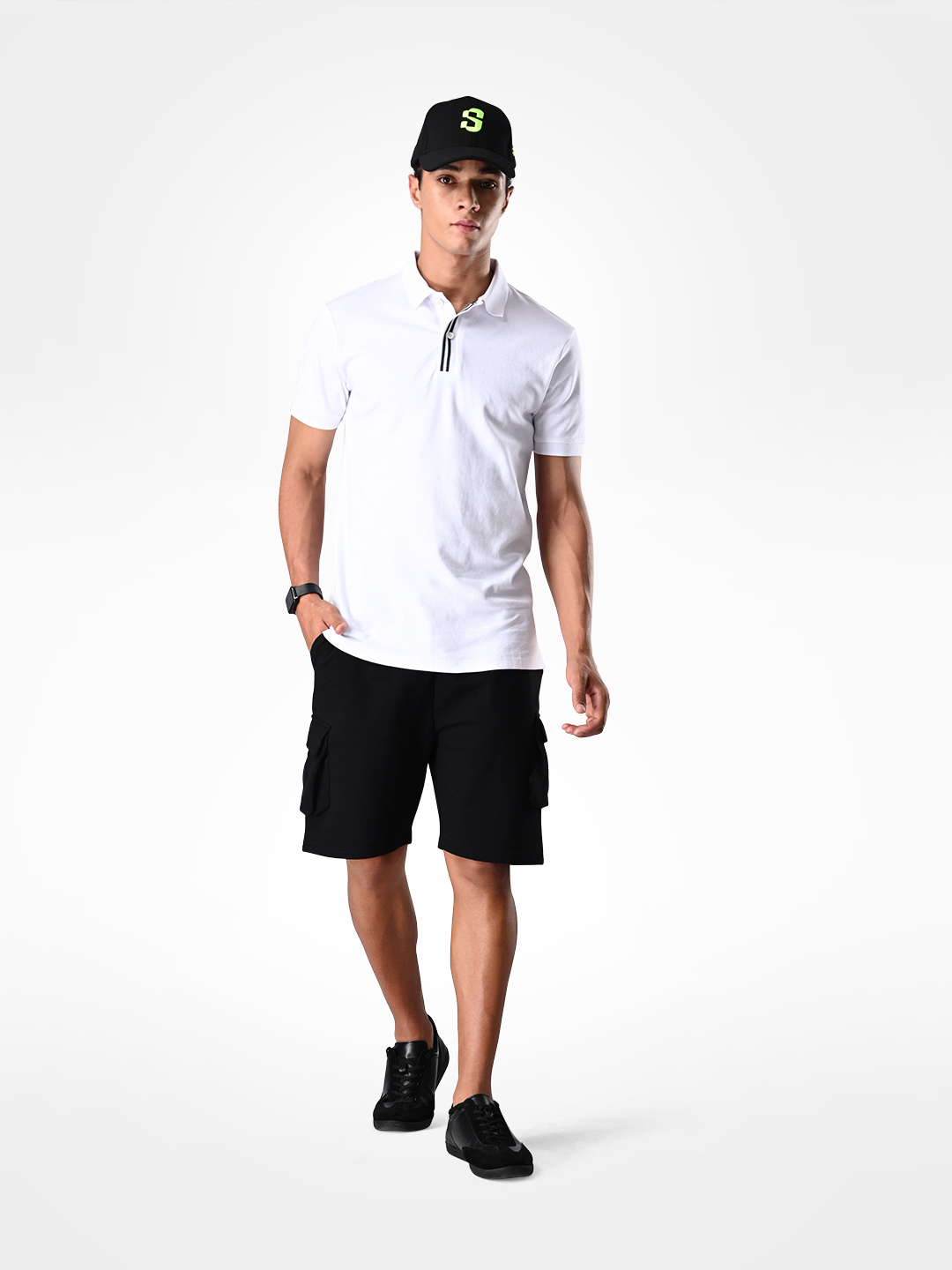 Supa Mens Baseball Black Cap with Neon Embroidery (8)