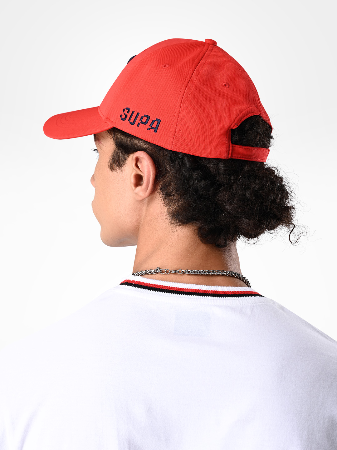 Supa Mens Baseball Navy Embroidered Red Cap (4)
