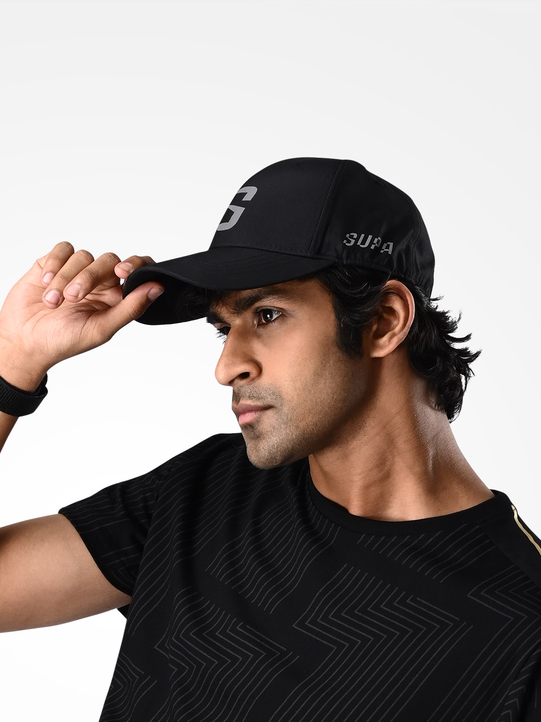 Supa Mens Baseball Reflective Logo Black Cap (2)