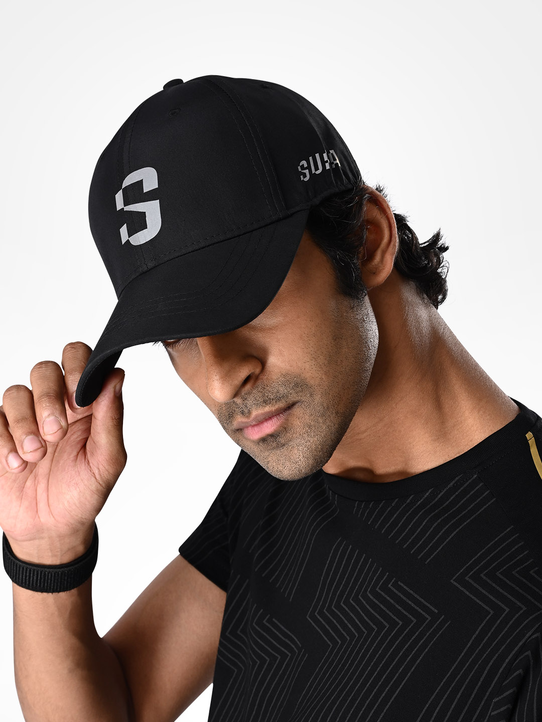 Supa Mens Baseball Reflective Logo Black Cap (3)