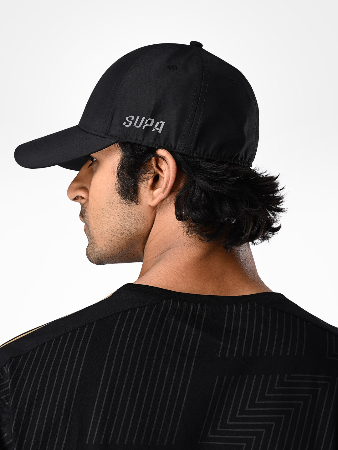 Supa Mens Baseball Reflective Logo Black Cap (5)