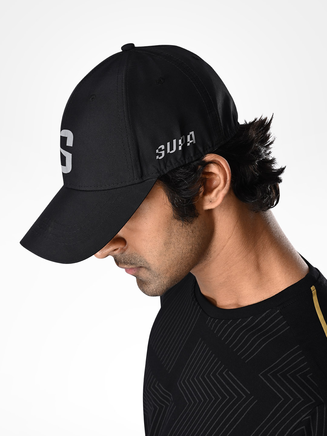 Supa Mens Baseball Reflective Logo Black Cap (7)