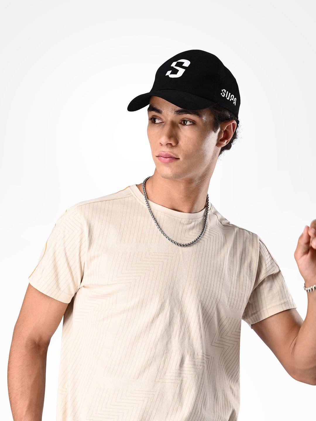 Supa Mens Baseball White Embroidered Black Cap (2)