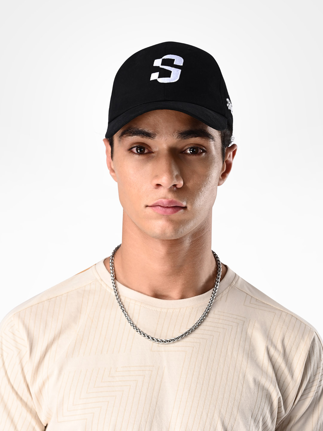 Supa Mens Baseball White Embroidered Black Cap