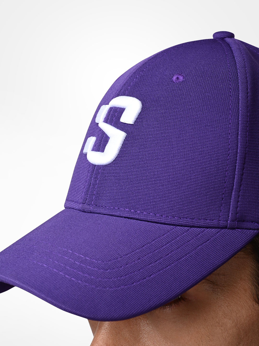 Supa Mens Baseball White Embroidered Purple Cap (6)