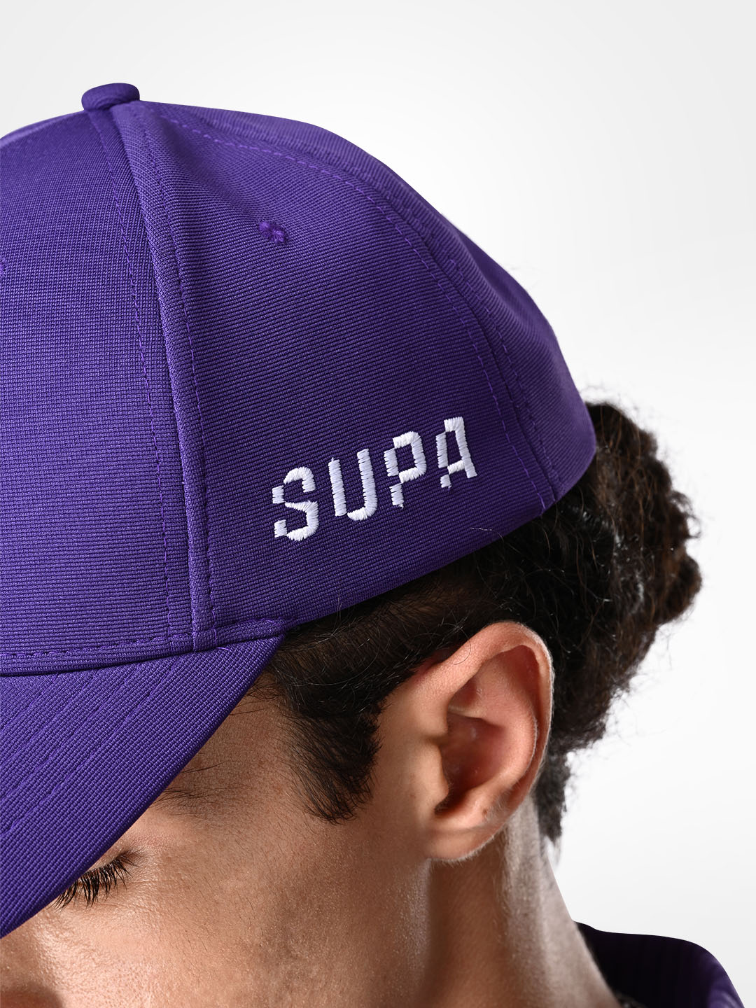 Supa Mens Baseball White Embroidered Purple Cap (7)