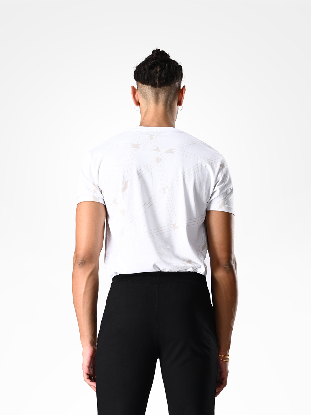 Supa Mens Black & Gold Printed Polycotton Regular Fit Joggers (7)