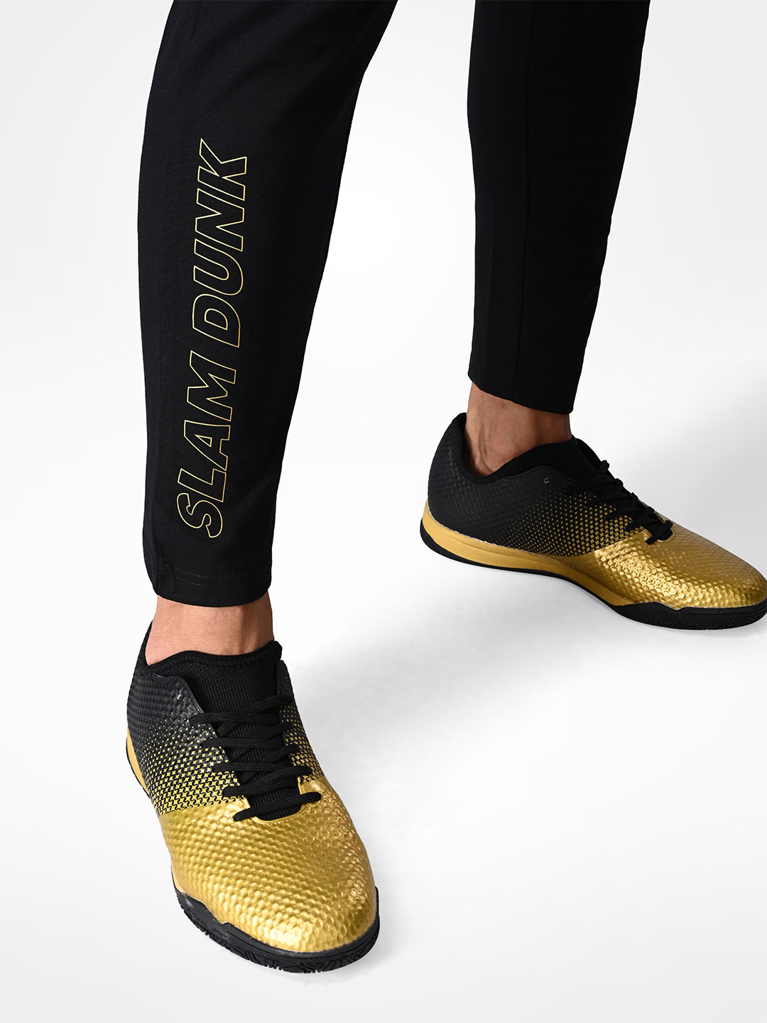Supa Mens Black & Gold Printed Polycotton Regular Fit Joggers (9)