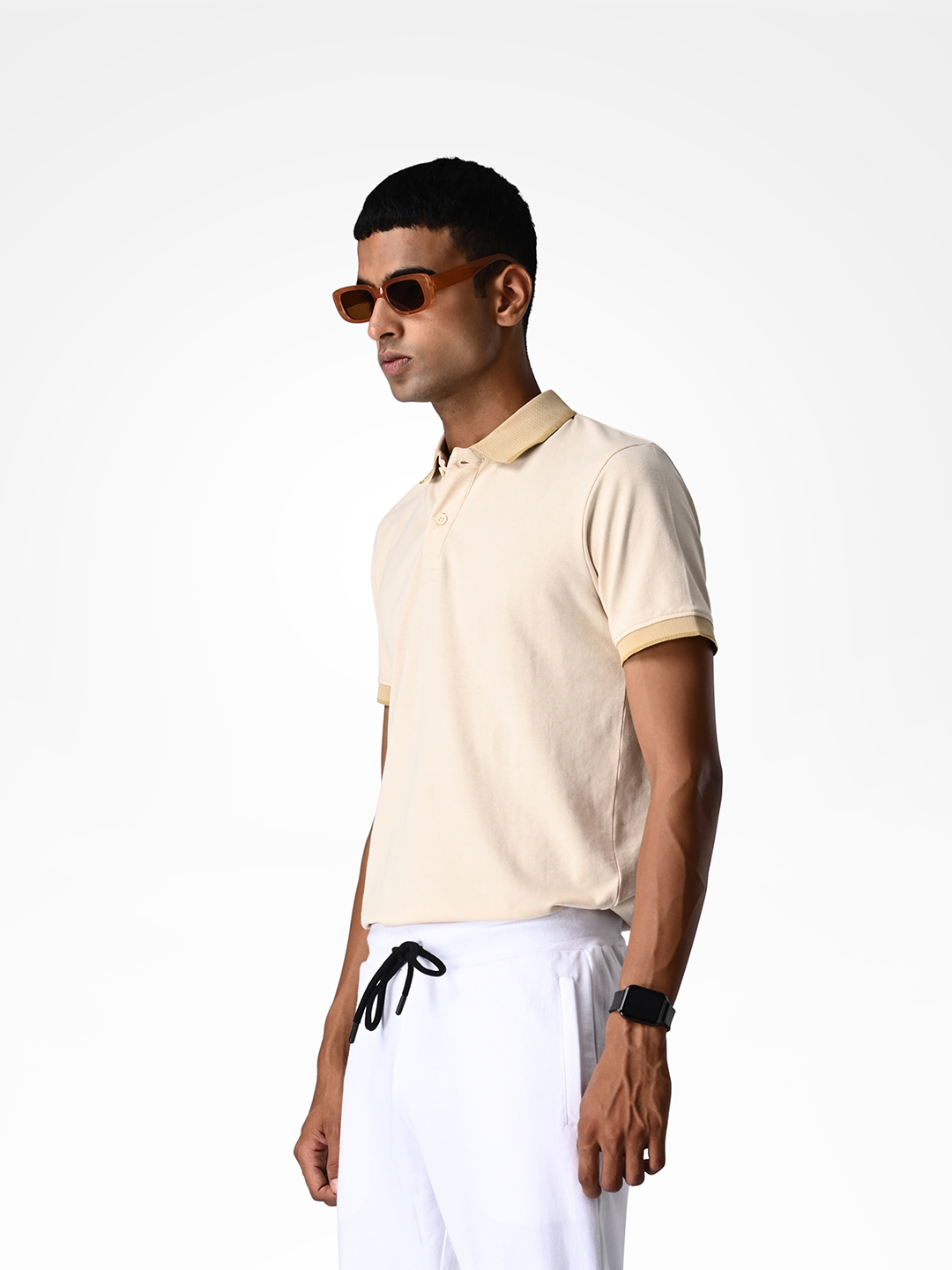 Supa Mens White Printed With Gold Tape Polycotton Regular Fit Joggers (6)