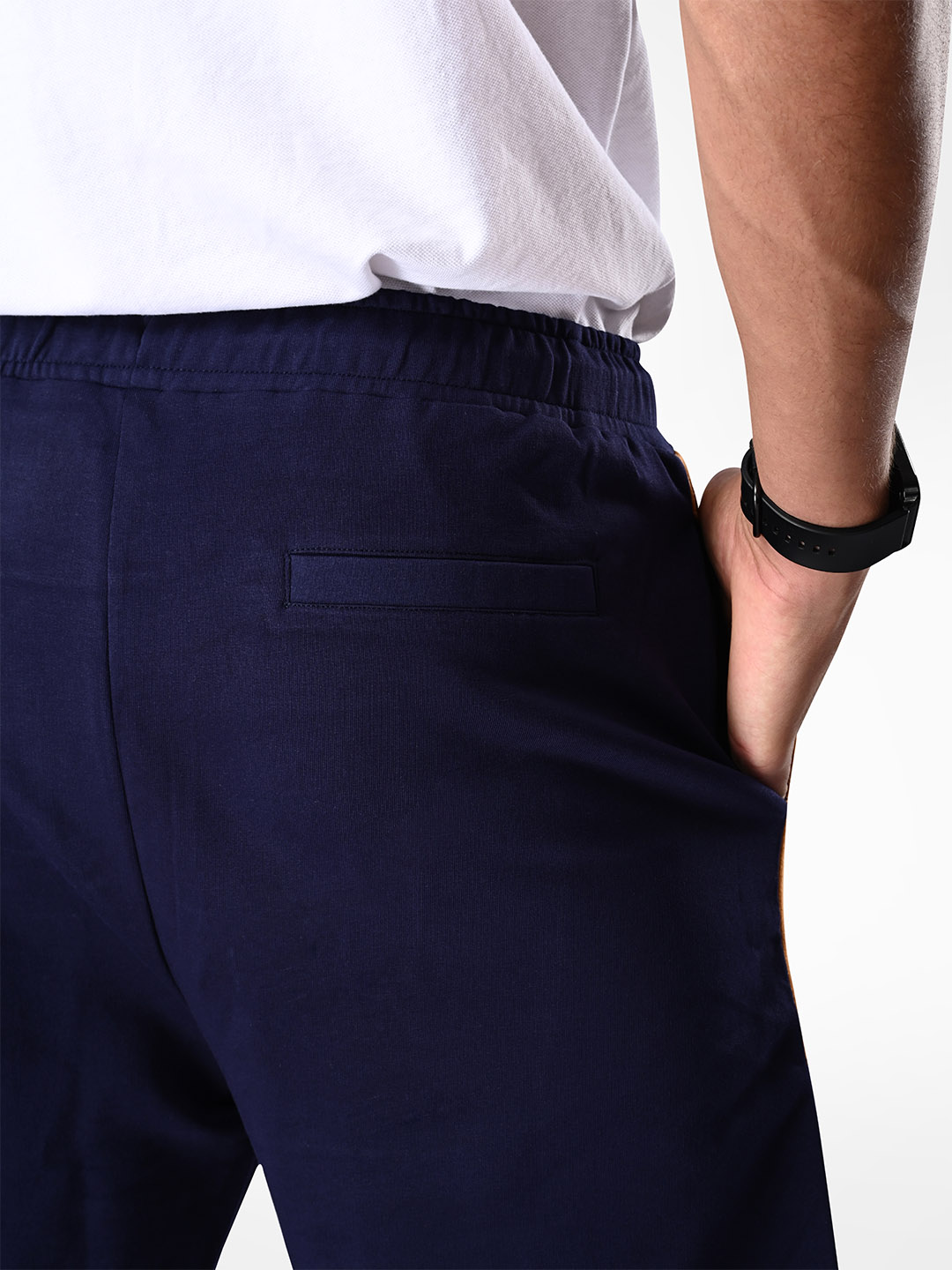 Supa Navy Blue and Camel Reflective Shorts (9)