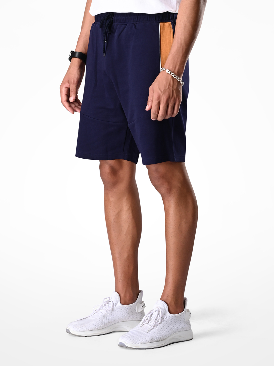 Supa Navy Blue and Camel Reflective Shorts