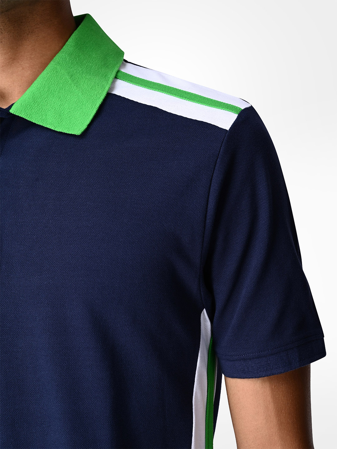 Supa Navy Blue Sporty Panelled Polo T-shirt (4)